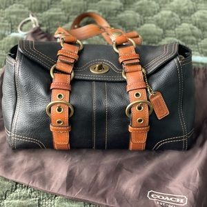 Coach bag with dust cover. Pebbled leather